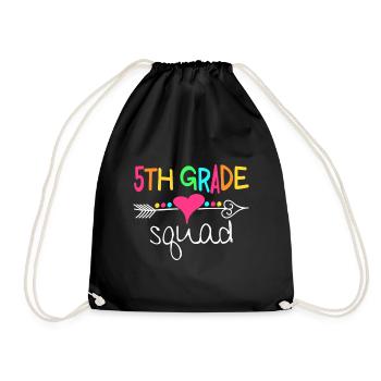 5th Grade Squad Fifth Teacher Student Team - Drawstring Bag - black - Front