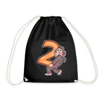 2 anniversaire 2 ans avec motif animal - deux - Sac de sport léger - noir - Devant