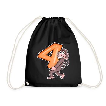 4 ans 4 ans avec motif animal - quatre - Sac de sport léger - noir - Devant