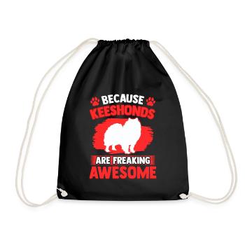 Wolfspitz is fantastic German Keeshond - Drawstring Bag - black - Front