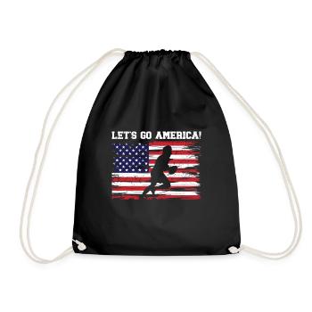 USA Independence American Flag Freedom Sports - Drawstring Bag - black - Front