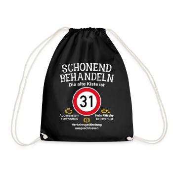 31. Geburtstag Schonend Behandeln 31 Alte Kiste 31 - Turnbeutel - Schwarz - Vorne