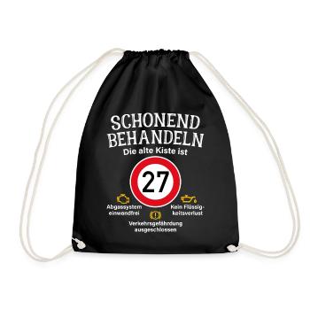 27. Geburtstag Schonend Behandeln 27 Alte Kiste 27 - Turnbeutel - Schwarz - Vorne