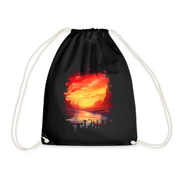 Paysage fantastique pittoresque : coucher de soleil - Sac de sport léger - noir - Devant