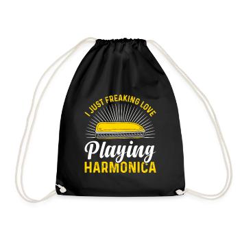I Just Freaking Love Playing Harmonica Harmonicist - Turnbeutel - Schwarz - Vorne
