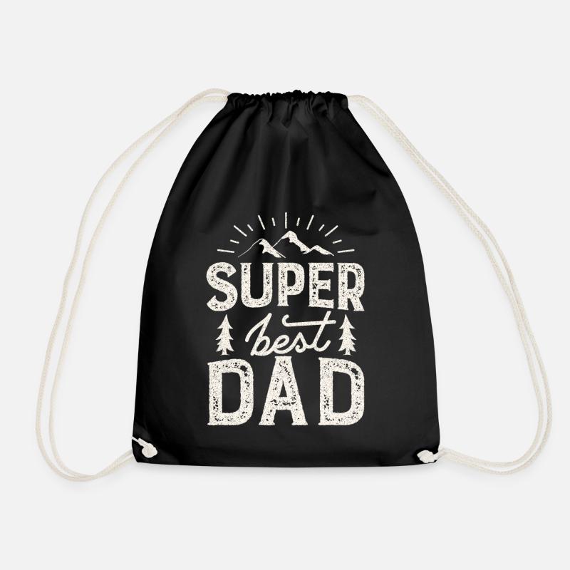 Super-best-dad, funny vintage Father's Day saying - Drawstring Bag - black