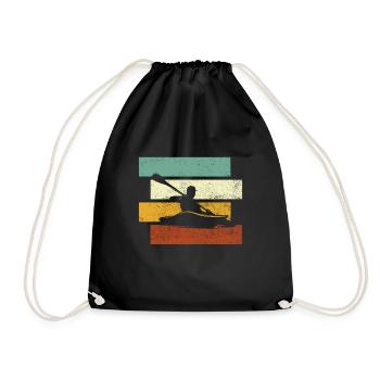 Canoe Retro - Drawstring Bag - black - Front