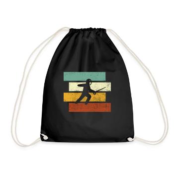 Fencing Retro - Drawstring Bag - black - Front