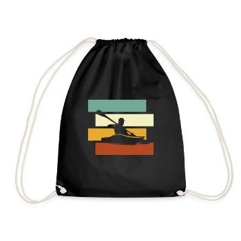 Canoe Retro - Drawstring Bag - black - Front