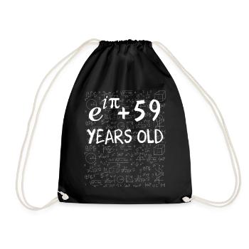 58. Geburtstag 58 Jahre Euler - Turnbeutel - Schwarz - Vorne