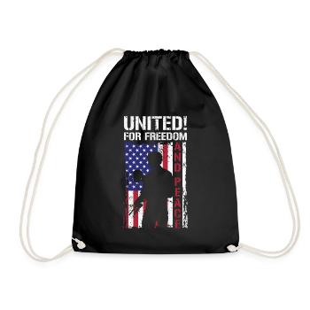 USA Independence Military Heroes Soldier Freedom - Drawstring Bag - black - Front