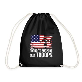 USA Independence Military Heroes Soldier Freedom - Drawstring Bag - black - Front