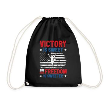 USA Independence American Flag Freedom Sports - Drawstring Bag - black - Front