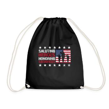 USA Independence Military Heroes Soldier Freedom - Drawstring Bag - black - Front