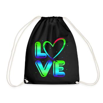 80s Retro CostumeTheme Party Costume 90s Party - Drawstring Bag - black - Front