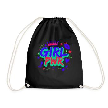 80s Retro CostumeTheme Party Costume 90s Party - Drawstring Bag - black - Front