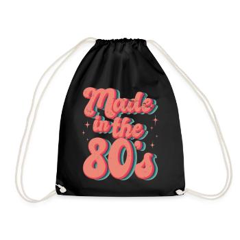 80s Retro CostumeTheme Party Costume 90s Party - Drawstring Bag - black - Front