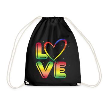 80s Retro CostumeTheme Party Costume 90s Party - Drawstring Bag - black - Front