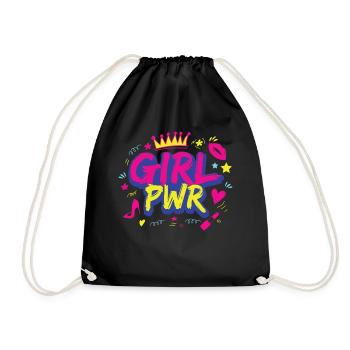 80s Retro CostumeTheme Party Costume 90s Party - Drawstring Bag - black - Front