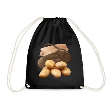 Pomme de terre, Potato Design, Pommes de terre végétaliennes - Sac de sport léger - noir - Devant