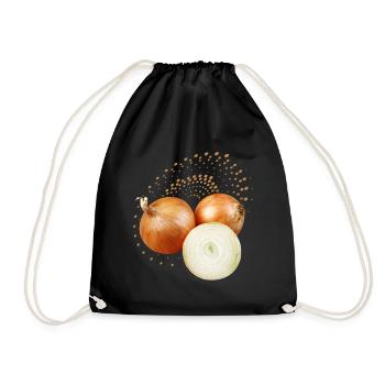 Oignon, illustration naturaliste - Sac de sport léger - noir - Devant