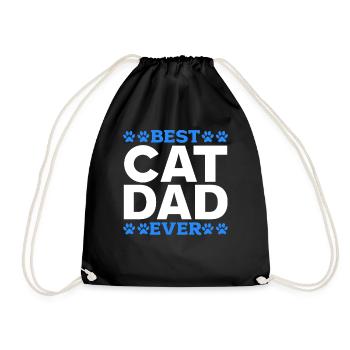 Meilleur père de chat de tous les temps - Amoureux des chats et propriétaire de chat Happy Fa - Sac de sport léger - noir - Devant