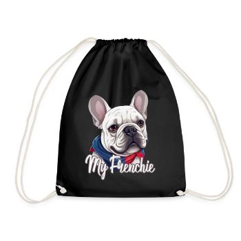 Niedliche Bulldogge Mops Hund - Turnbeutel - Schwarz - Vorne