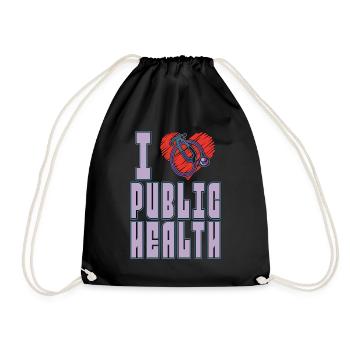 Public Health Worker I Heart Public Health Care - Drawstring Bag - black - Front