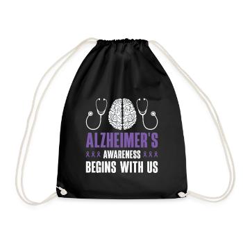Alzheimer's Awareness Brain Doctors Health - Drawstring Bag - black - Front
