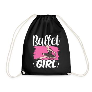 Ballettmädchen Ballerina Ballett Balletttänzer - Turnbeutel - Schwarz - Vorne