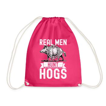 Hunters Wild Boar Hunting - Drawstring Bag - fuchsia - Front