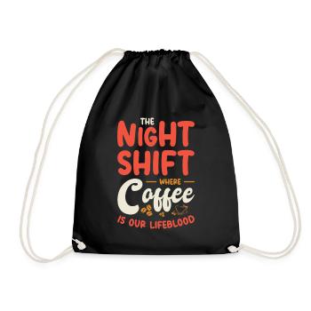 Night Shift Worker Graveyard Duty - Drawstring Bag - black - Front