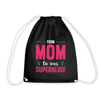 Mothers Day Super Mom Superhero Grandma Heroine - Drawstring Bag - black - Front