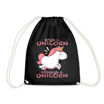 Kawaii Unicorn, Unicorns, Funny Saying - Drawstring Bag - black - Front