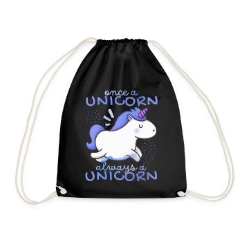 Kawaii Unicorn, Unicorns, Funny Saying - Drawstring Bag - black - Front