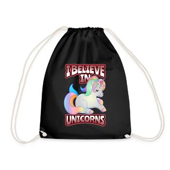 Unicorn, Kawaii Unicorns, funny saying - Drawstring Bag - black - Front