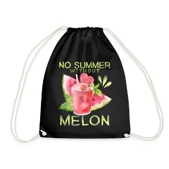 Melon, pastèque, été, drôle de dicton - Sac de sport léger - noir - Devant
