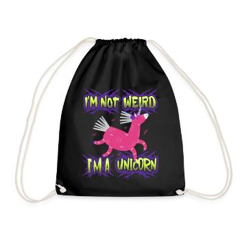 Kawaii unicorn, unicorns, funny saying - Drawstring Bag - black - Front