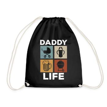 Daddy Life - First Father's Day Daddy Father's Day - Turnbeutel - Schwarz - Vorne