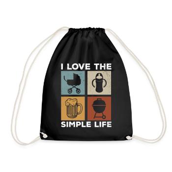 J’aime la vie simple - Bonne fête des pères - Sac de sport léger - noir - Devant