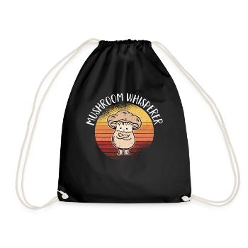 Mushroom picker mushroom mushroom hunter mushroom lover mushroom farm - Drawstring Bag - black - Front
