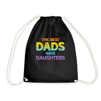 Les meilleurs papas ont des filles - Idées pour la fête des pères - Sac de sport léger - noir - Devant