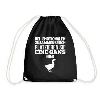 Gans Gänse - Turnbeutel - Schwarz - Vorne