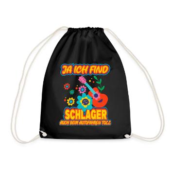 Ja ich find Schlager auch beim Auto fahren toll - Turnbeutel - Schwarz - Vorne