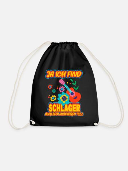 Ja ich find Schlager auch beim Auto fahren toll - Turnbeutel - Schwarz