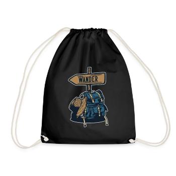 Hiking Hiking Trekking Mountain Hiking Hikers - Drawstring Bag - black - Front