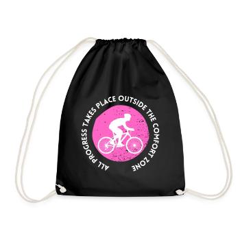 MTB Road Bike Cyclist Leave your comfort zone - Drawstring Bag - black - Front
