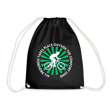 MTB Road Bike Cyclist Leave your comfort zone - Drawstring Bag - black - Front