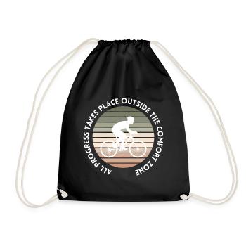 MTB Road Bike Cyclist Leave your comfort zone - Drawstring Bag - black - Front