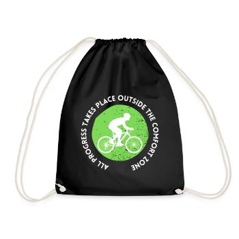 MTB Road Bike Cyclist Leave your comfort zone - Drawstring Bag - black - Front